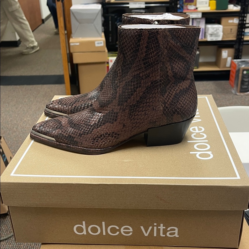 Java Snake Embossed Ankle Boots NWT - image 2